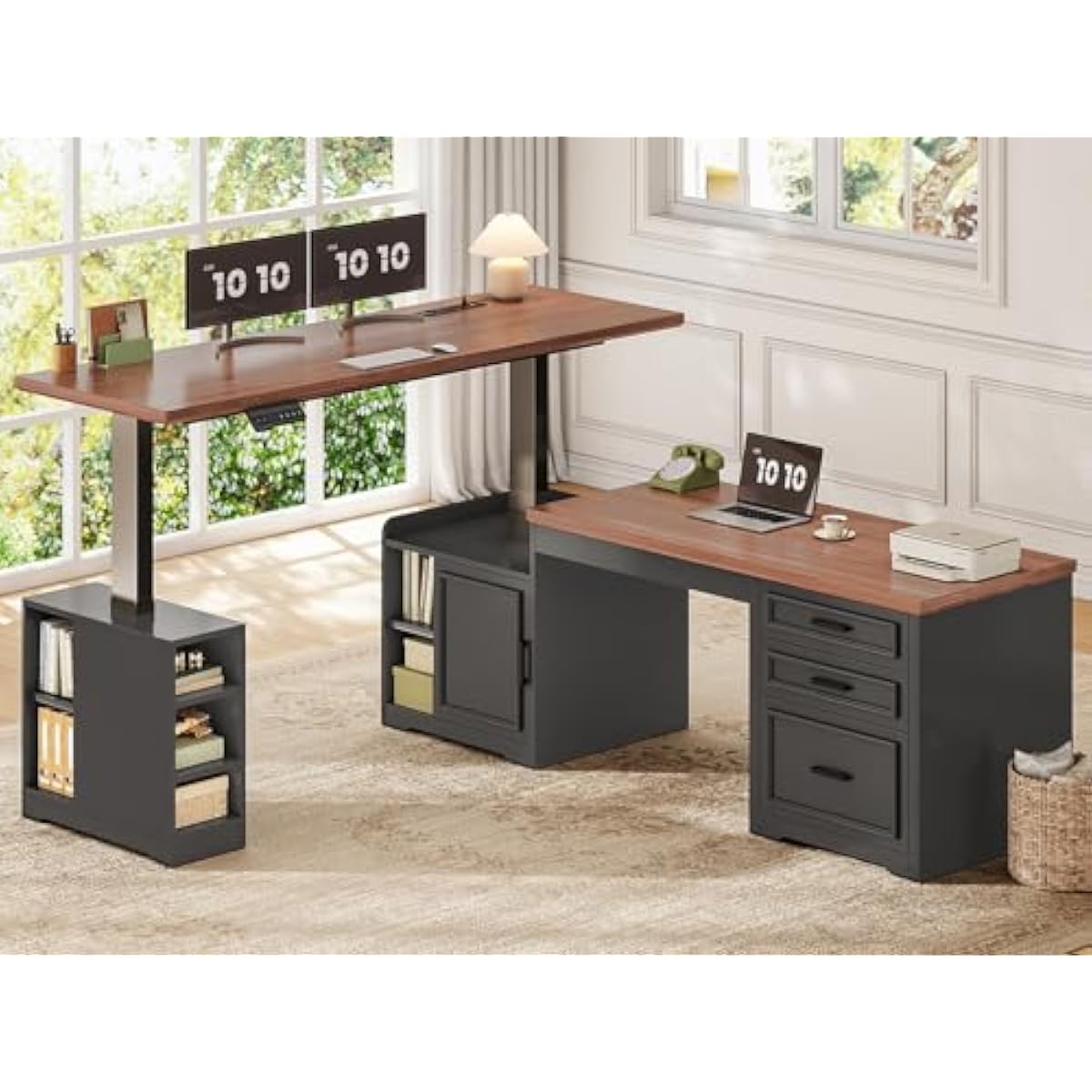 L Shaped Adjustable Electric D - огляд і ціна Desk Setup L Shaped