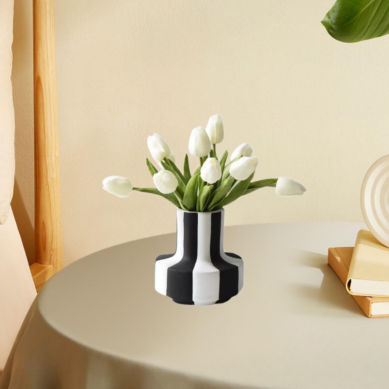 Elegant Black White Stripe Pla - огляд і ціна Desk Setup Minimalist